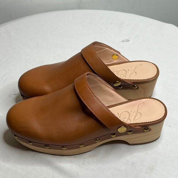 J. Crew Brown Leather Mules with Gold Accents - Picture 3 of 16